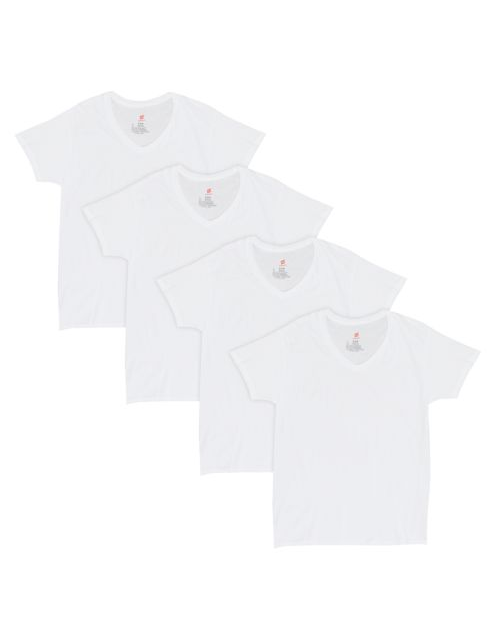 Hanes Men's Comfort Fit Ultra Soft Cotton/Modal V-Neck Undershirt 4-Pack CFFVC4
