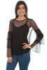 Scully Women's Black 2 Pc Swiss Dot Long Sleeve Tunic HC512