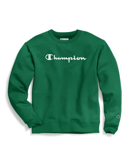 Champion Men's Powerblend® Fleece Crew, Script Logo GF88H Y07703