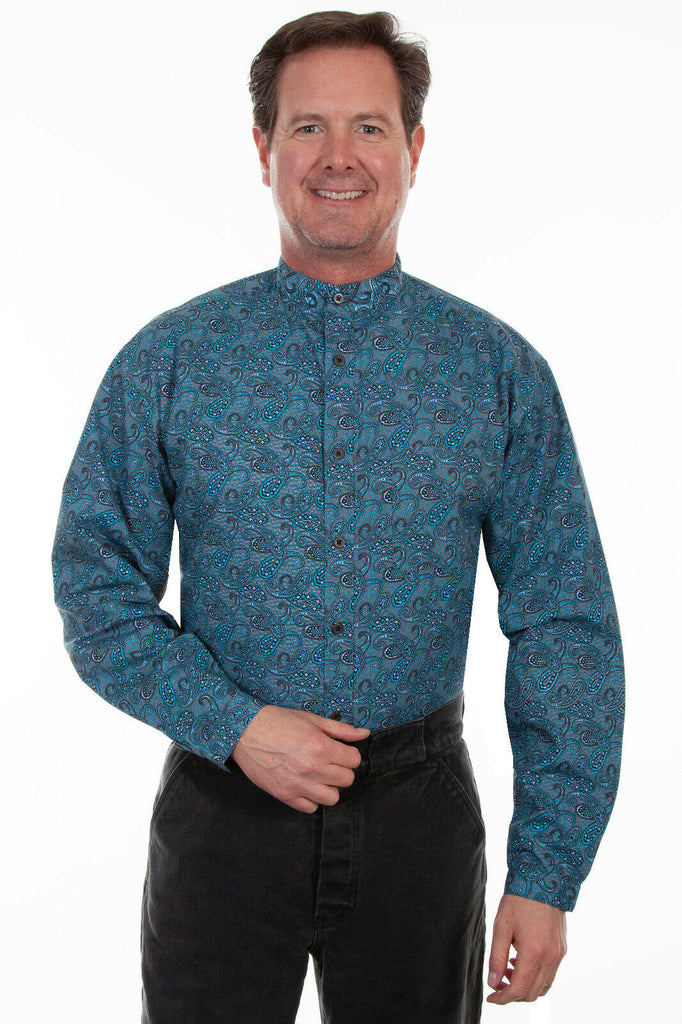 Scully Men's Western 100% Cotton Long Sleeve Paisley Shirt RW297