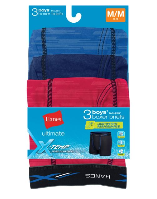 Hanes Ultimate® Boys' X-Temp® Performance Boxer Briefs 3-Pack BUPEM3