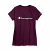 Champion Women Plus Jersey V-Neck Tee Graphic-Classic Script QW124G Y07245