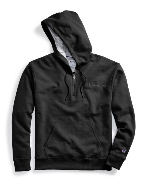 Champion Men's Powerblend® Fleece Quarter Zip Hoodie, Embrderd Logo S0892 Y08009