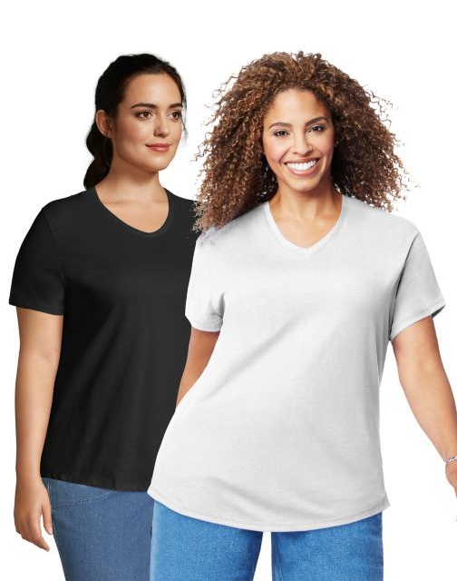 JMS Cotton Jersey V-Neck Short Sleeve T-Shirt, 2 Pack OJ0912