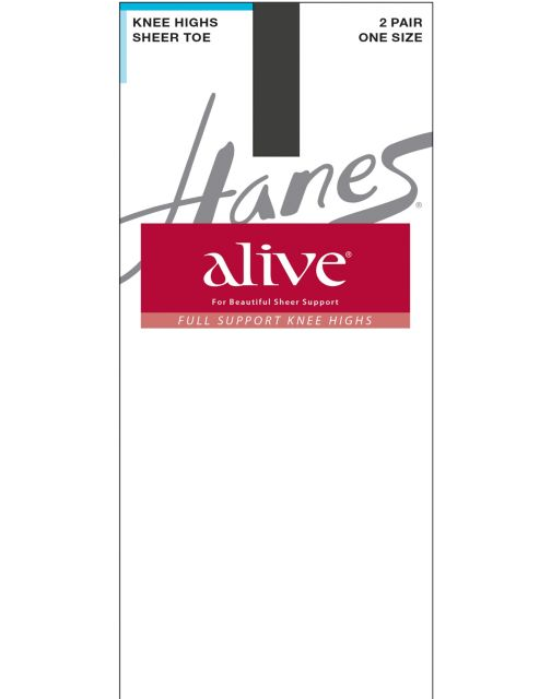 Hanes Alive Full Support Sheer Knee Highs 2-Pack 0A446