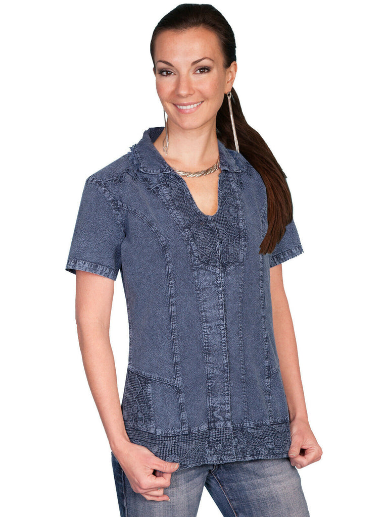 Scully Button Front Short Sleeve Top PSL-121
