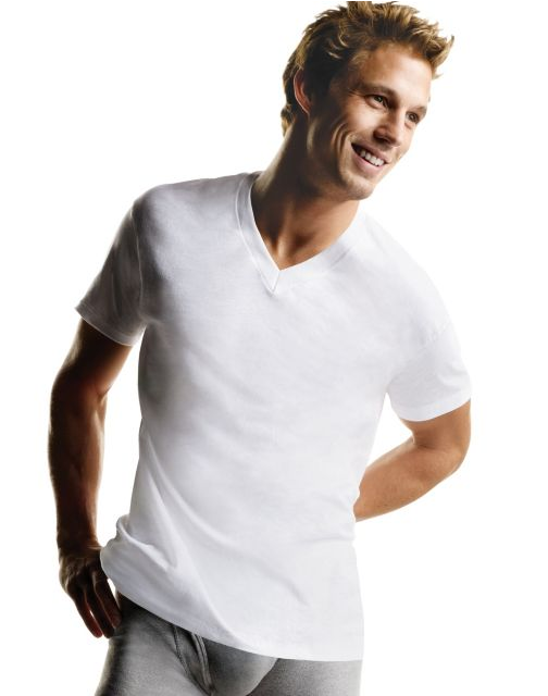 Hanes Men's ComfortSoft® V-Neck Undershirt 3-Pack 777