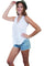 Scully Womens White 100% Cotton Pullover V Blouse PSL-228