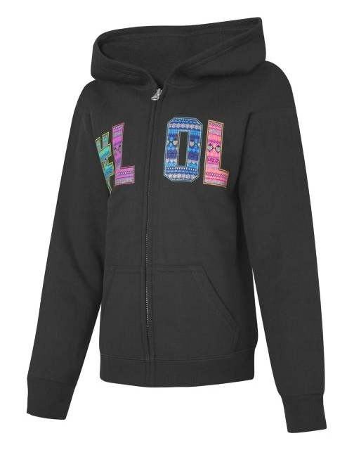 Hanes ComfortSoft™ EcoSmart® Girls' Graphics Full-Zip Hoodie Sweatshirt OK269