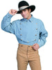 Scully Rangewear Men's 100% Cotton L/S Big Concho Western Bib Shirt 3X-4X RW011X
