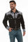 Scully Men's Western Shirt Poly Blend Floral Tooled Stitch Long Sleeve P-634