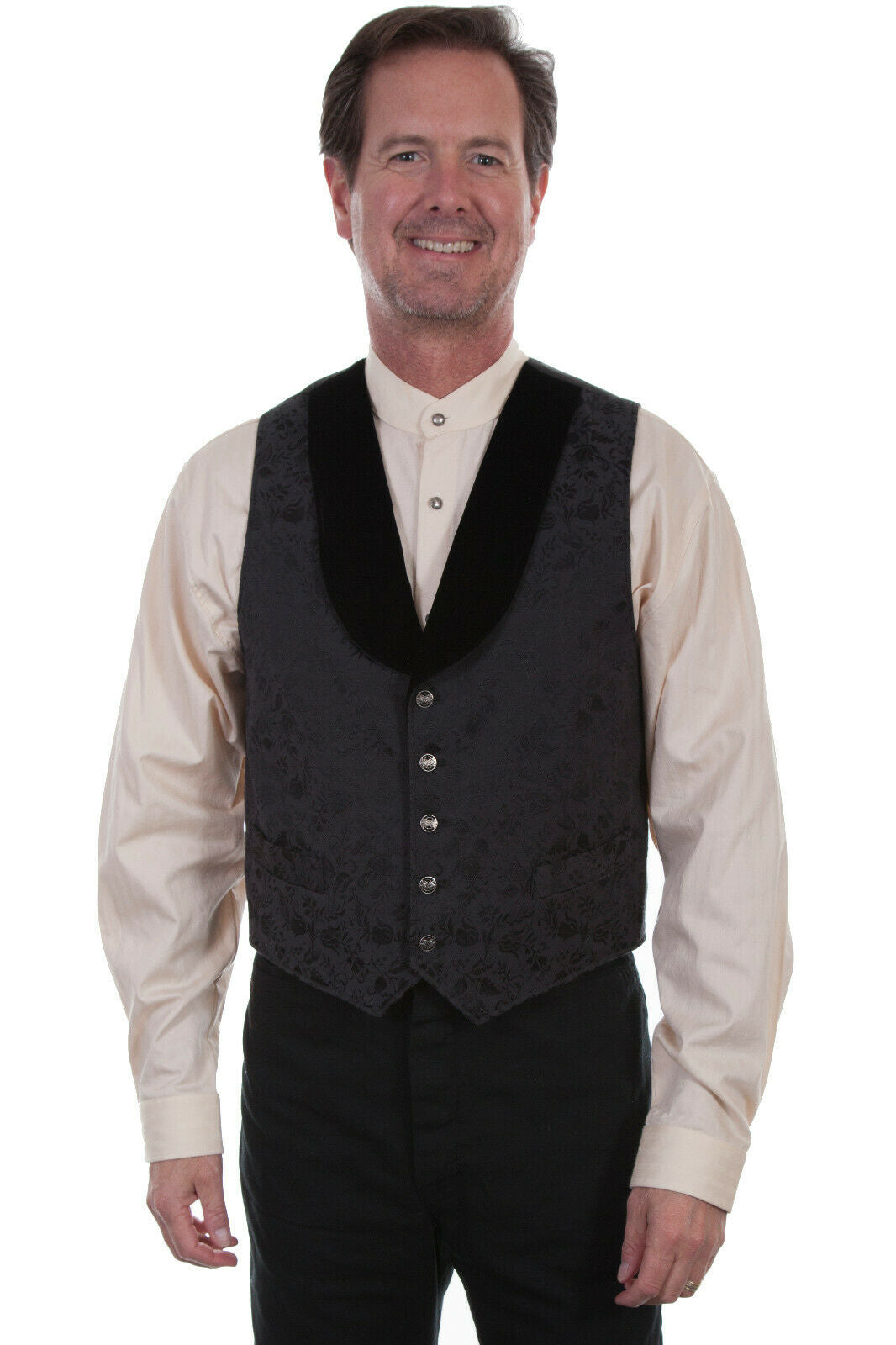 Scully Wahmaker Men's Black Cotton Blend Shawl Dress Vest 521004
