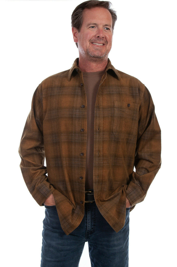 Scully Men's Western Cotton Long Sleeve Plaid Shirt TR-105