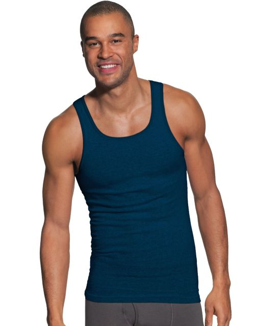 Hanes Men's FreshIQ® ComfortSoft® Dyed Colors Tank Undershirt 2XL 4-Pk 392DX4