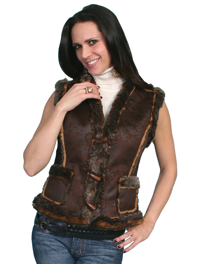 Scully Ladies Faux Shearling Vest 8007