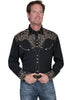 Scully Western Big Men's Polyester Long Sleeve Big Scroll Western Shirt P-852X