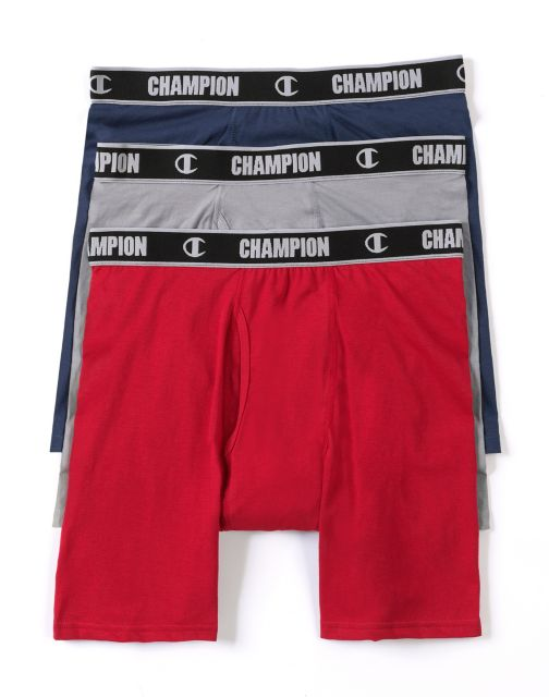 Champion Men's Cotton Performance Long Leg Boxer Briefs 3-Pack CHCLA2