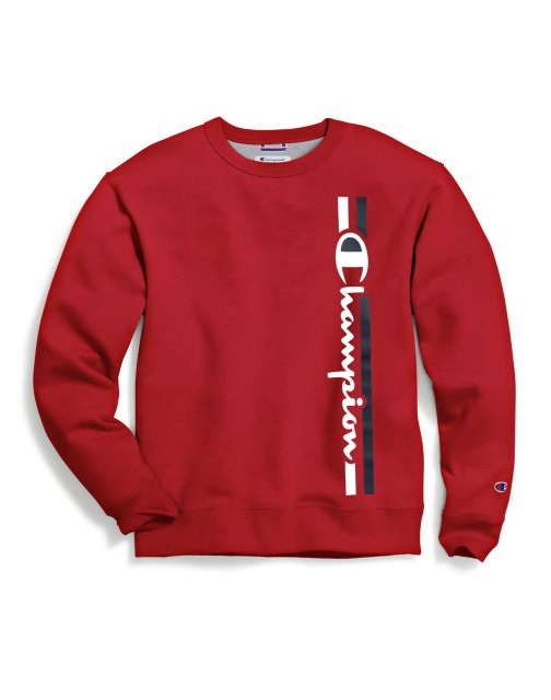 Champion Men's Powerblend® Fleece Crew, Vertical Logo GF88H Y07973