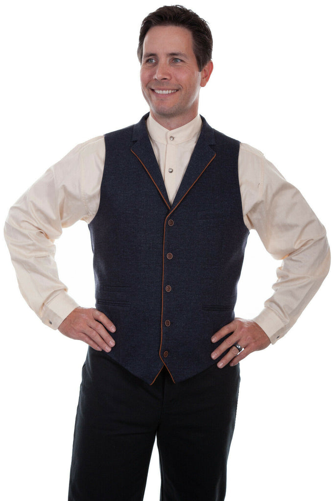 Scully Men's Solid Four Pocket Vest RW313
