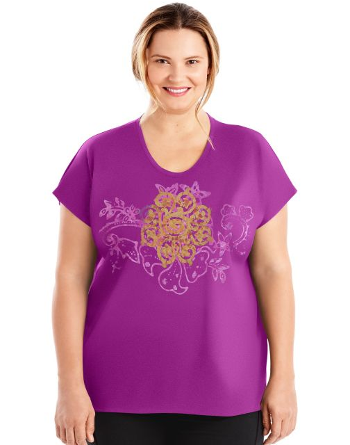 Just My Size Active Dolman Sleeve Graphic Tee OJ358