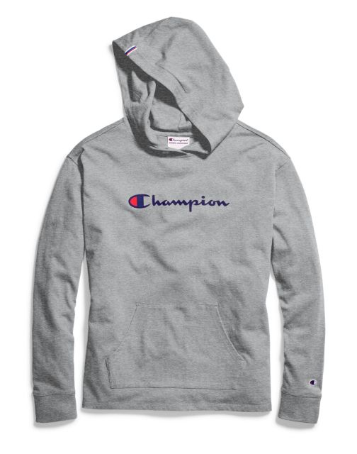 Champion Women's Heavyweight Jersey Pullover Hoodie, Script Logo W4909 549995
