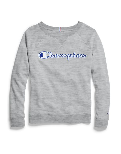 Champion Women's Plus Heritage French Terry Crew, Chainstitch Logo QW4925 549938