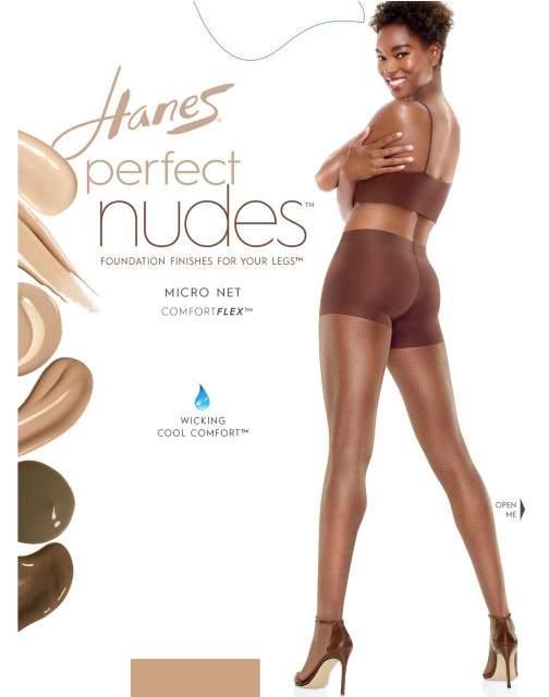 Hanes Perfect Nudes™ Sheer Micro Net Girl Short Tummy Control Hosiery PN0003