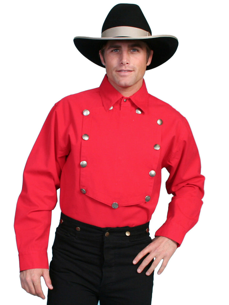 Scully Rangewear Men's 100% Cotton L/S Big Concho Western Bib Shirt 3X-4X RW011X