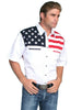 Scully Western Big Men's 100% Cotton S/S American Flag Western Shirt P-756SSX