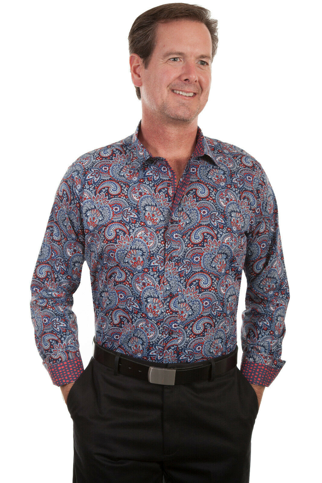 Scully Men's 100% Cotton Paisley Long Sleeve Western Shirt PS-212