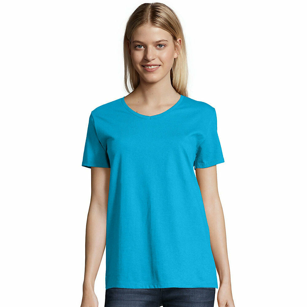 Hanes Women's ComfortSoft Short Sleeve V-neck Tee (2-pack) O57802