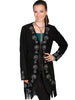 Scully Leather Women's Fringe Silver Stitch Studded Boar Suede Jacket L165