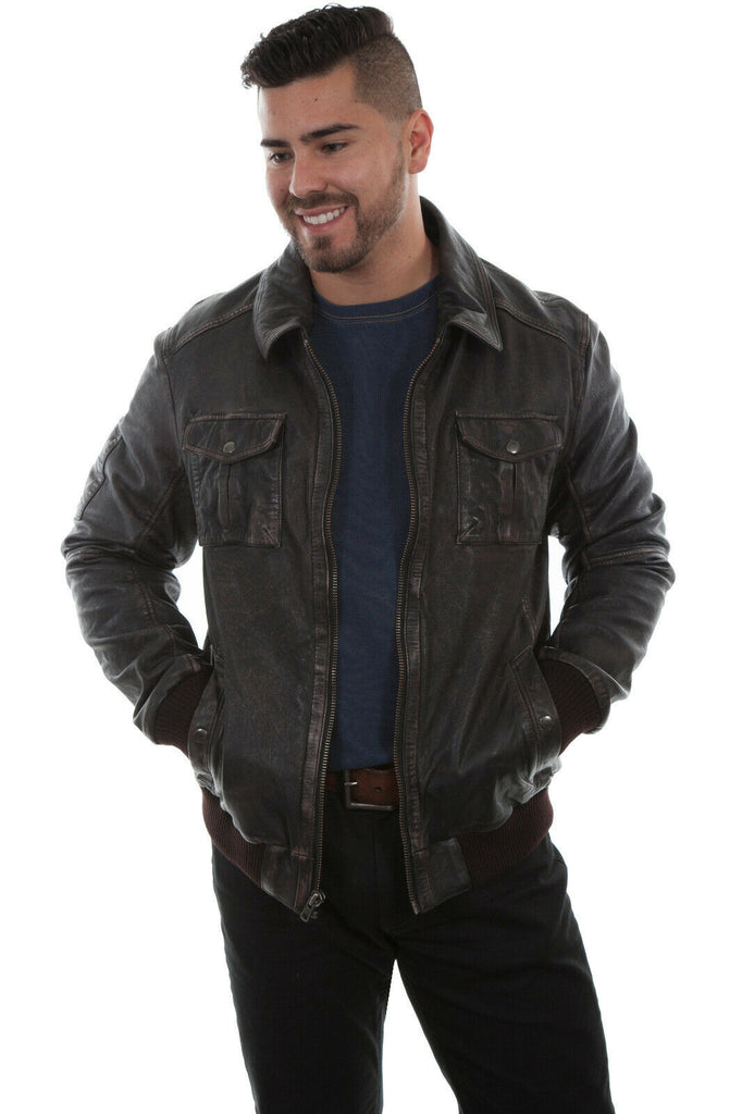 Scully Men's Brown Leather Durable Jacket 1007