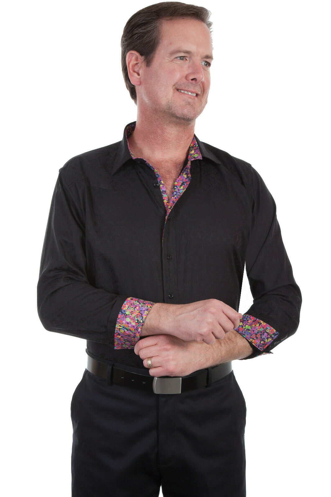 Scully Men's 100% Cotton Le Fleur Long Sleeve Western Shirt PS-209