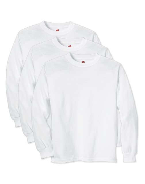Hanes Boys' ComfortSoft Long Sleeve Tee Value Pack (3-pack) O5546