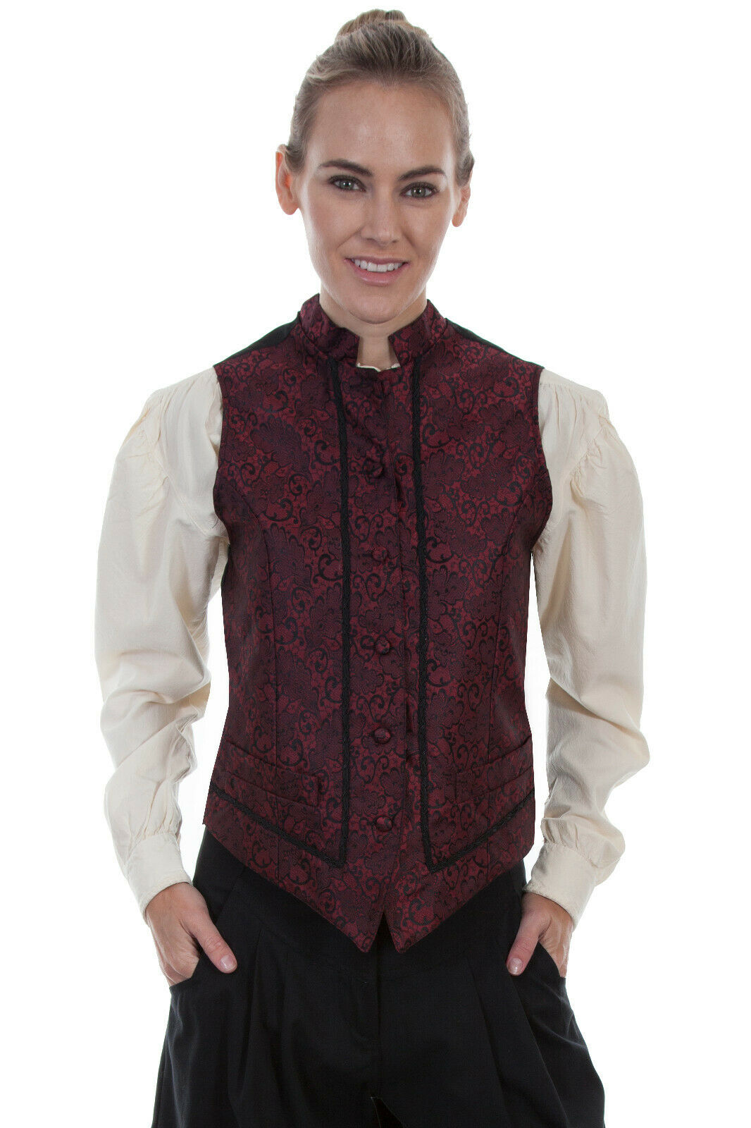 Scully Rangewear Women's Polyester Rickrack Band Collar Vest RW587