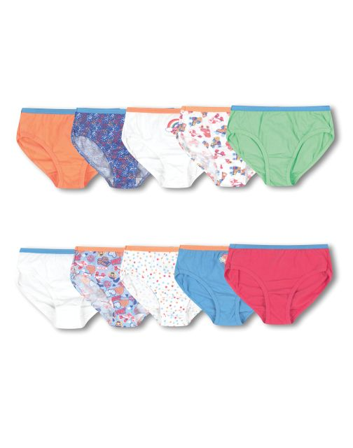 Hanes Girls Tagless Low Rise Briefs P10 GP10LR