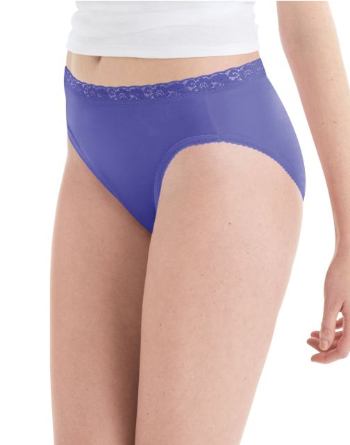 Hanes Women's Nylon Hi-Cut Panties 6-Pack PP73AS