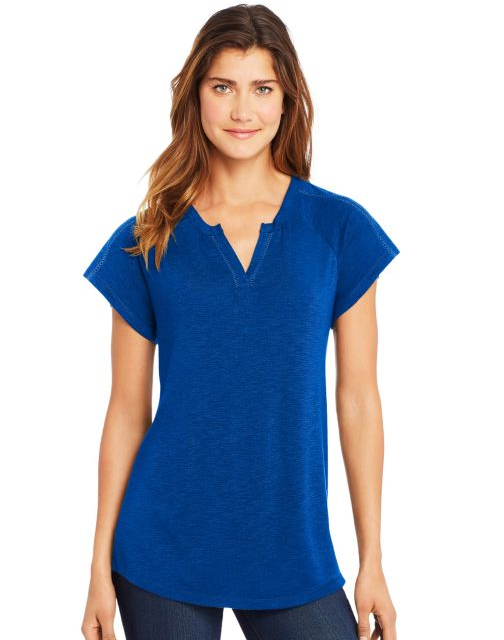 Hanes Women's Peasant Henley Top O9355