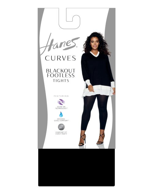 Hanes Curves Blackout Footless Tights HSP004