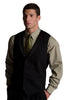 Men's Black Satin Shawl Vest 4495