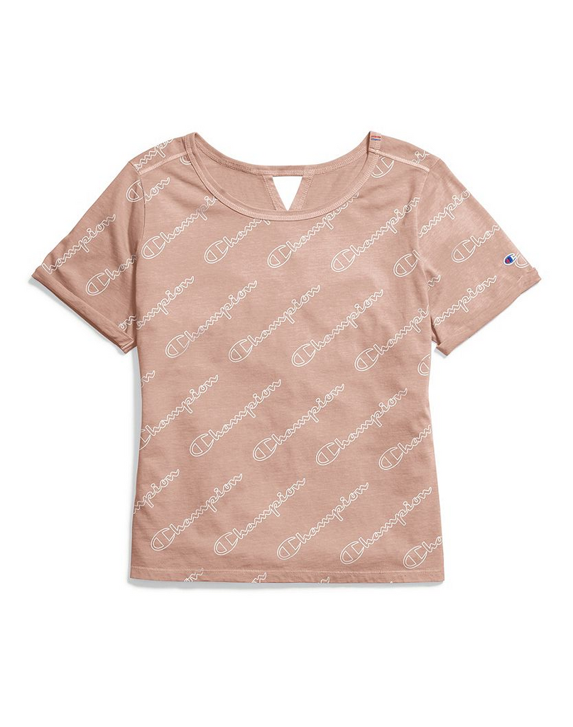 Champion Women's Heritage Tee, Allover Logo W4547P