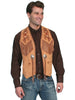Scully Leather Men's Western Handlaced Bead Trim Vest 755