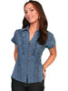 Scully Cantina Collection Embroidered Cap Sleeve Cotton Blouse PSL-066