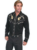 Scully Men's Shirt Western Poly Blend Rock 'n Roll Stitch Long Sleeve P-665