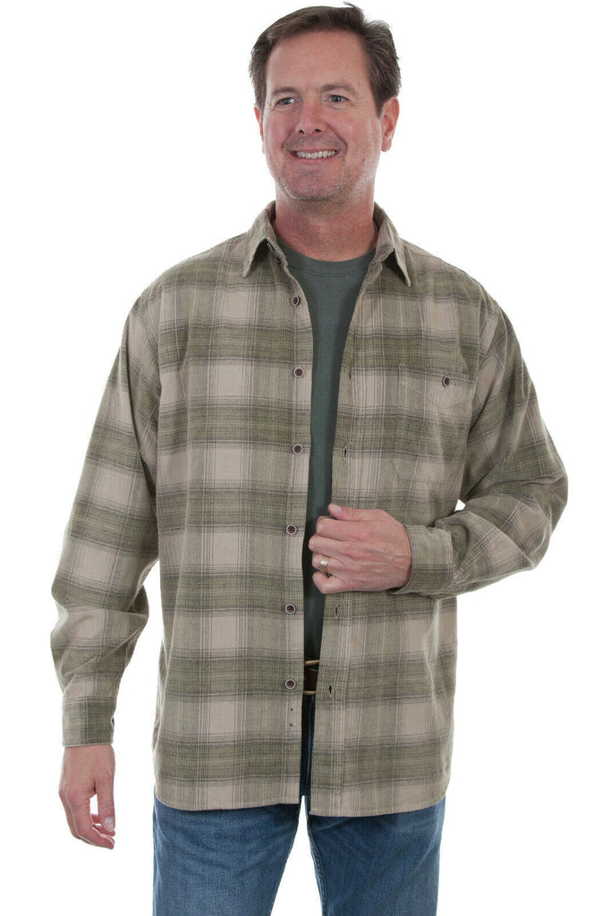 Scully Men's 100% Cotton Plaid Long Sleeve Shirt TR-081