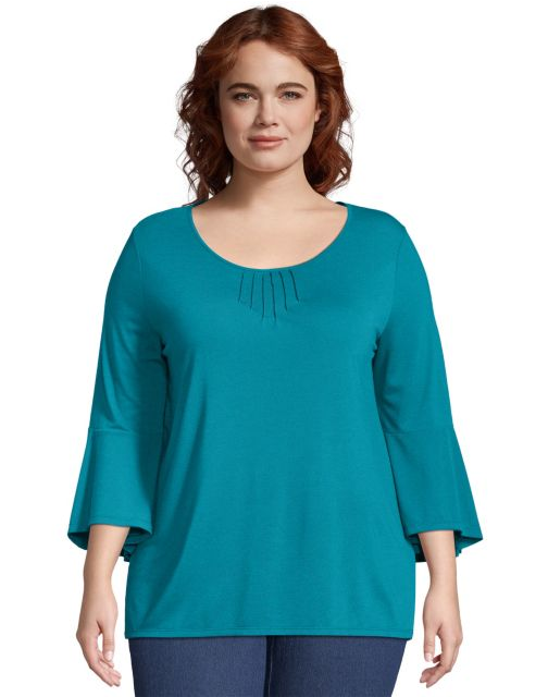 JMS Bell Sleeve Pintuck Tunic OJ938