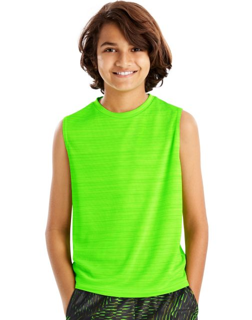 Hanes Sport™ Boys' Sleeveless Heathered Tech Tee OD180