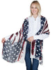 Scully Womens Red/White/Blue Viscose Patriotic Scarf HC243