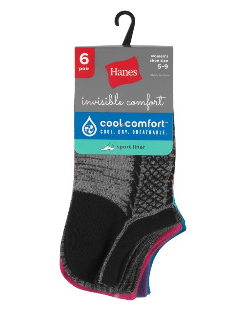 Hanes Women's Invisible Comfort Sport Liner 6-Pack HC726S
